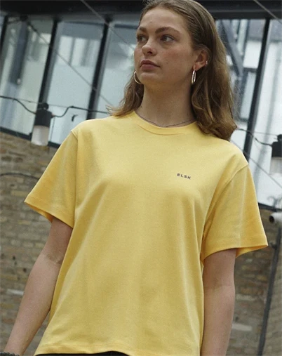 Elsk - Wave Womens Interlock T-shirt - Pale Yellow
